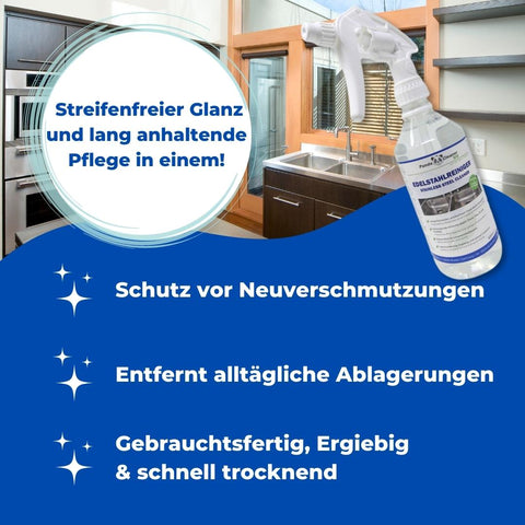 PandaCleaner Edelstahlreiniger Spray 500ml - Edelstahl reinigen & pflegen