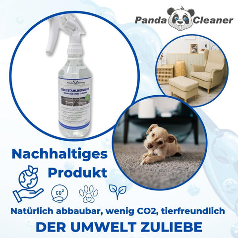 PandaCleaner Edelstahlreiniger Spray 500ml - Edelstahl reinigen & pflegen