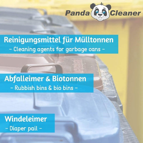 PandaCleaner Mülleimer-Deo gegen Mülleimer-Geruch - Geruchsentferner  Mülltonnenreiniger (Set, [2-St. Sprühkopf + Reiniger 1l)